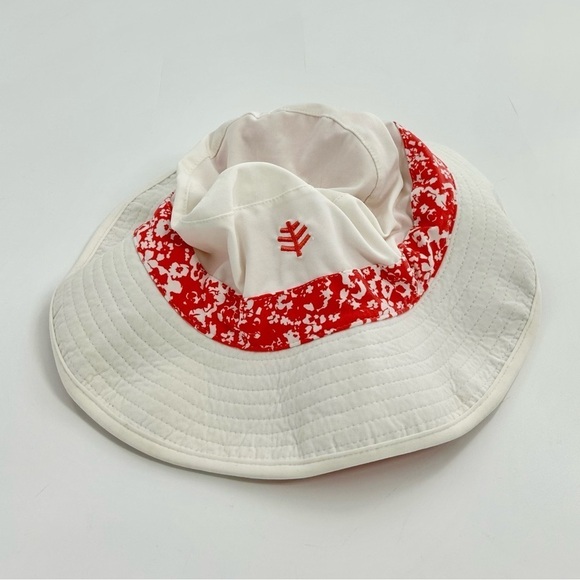 Coolibar White Red Floral Reversible Cottagecore UV Protection Bucket Sun Hat OS - Picture 2 of 6